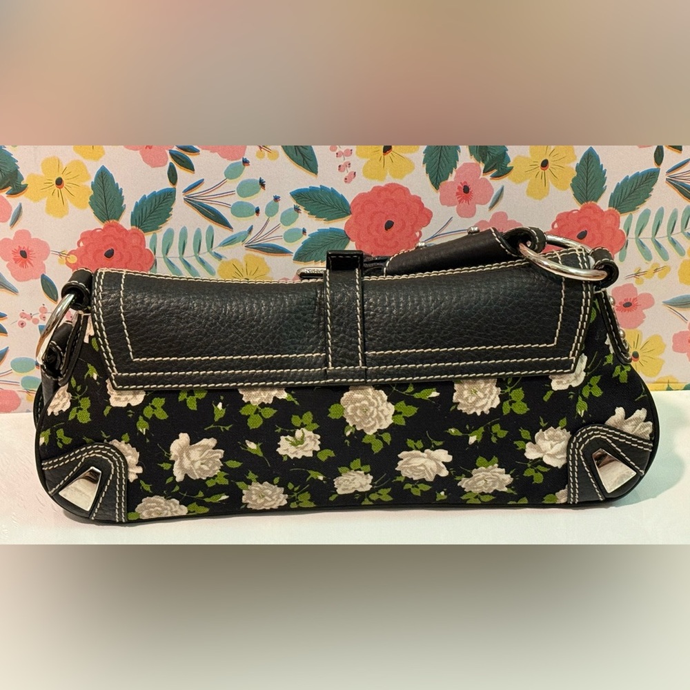 Dolce & Gabbana Floral Canvas & Leather Shoulder Bag Black Multi EUC MSRP $2200 - Picture 6 of 16